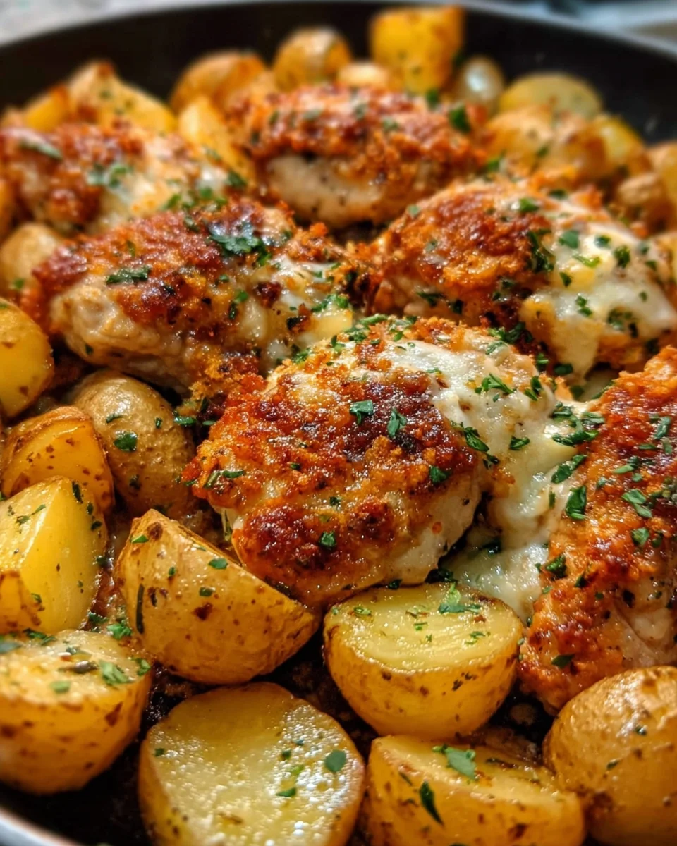 Garlic Parmesan Chicken & Potatoes: Easy Sheet Pan Meal