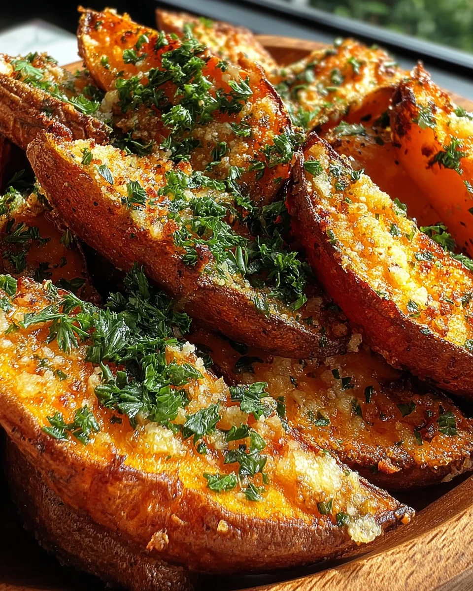 Garlic Parmesan Sweet Potato Wedges: Delicious & Healthy