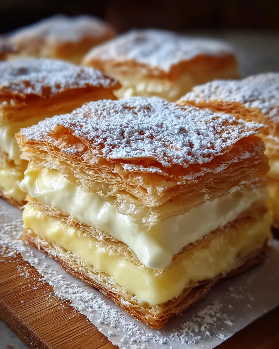 Heavenly Puff Pastry Vanilla Custard Cream Squares Kremsnite