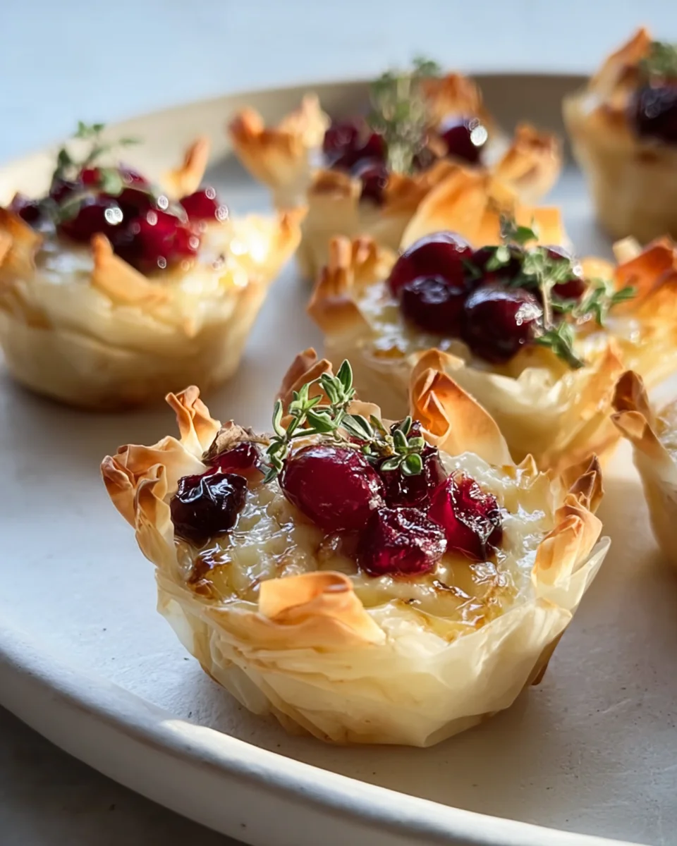 Cranberry Brie Thyme Phyllo Cups: Festive Sweet & Savory