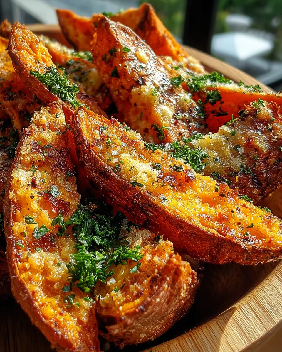 Garlic Parmesan Sweet Potato Wedges: Delicious & Healthy