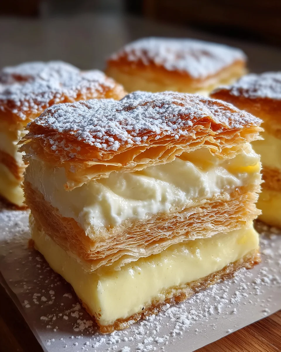 Heavenly Puff Pastry Vanilla Custard Cream Squares Kremsnite