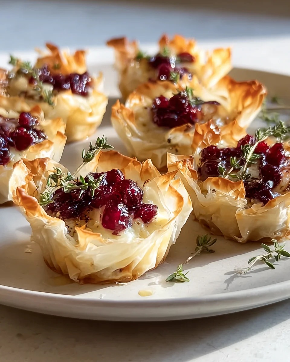Cranberry Brie Thyme Phyllo Cups: Festive Sweet & Savory