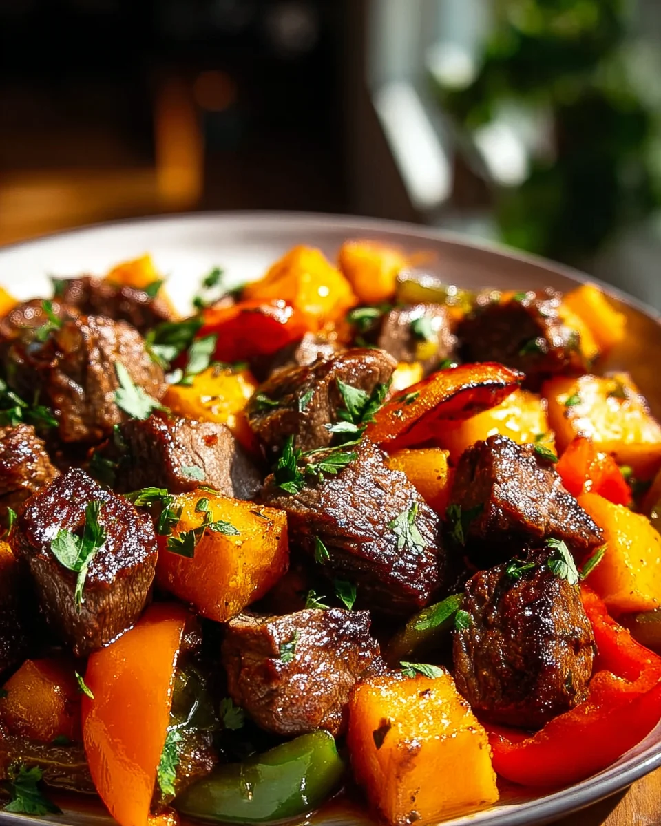 Ultimate Steak Bites with Sweet Potatoes & Peppers