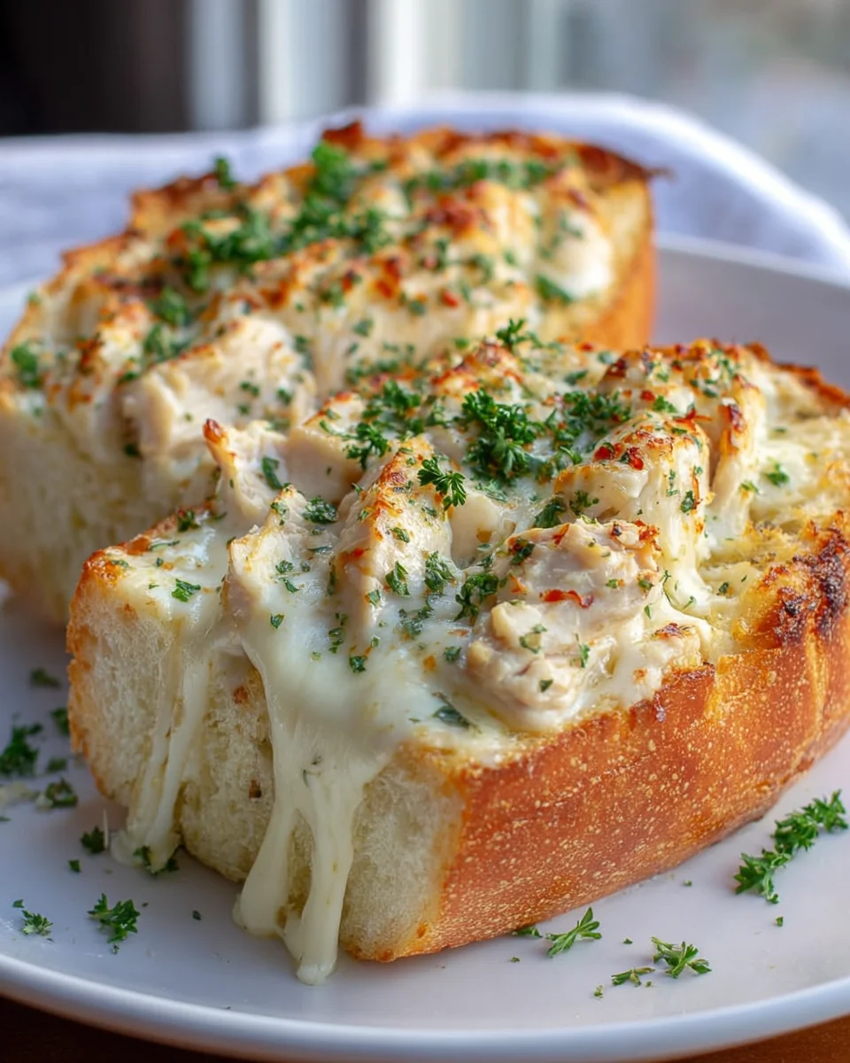 Irresistible Chicken Alfredo Garlic Bread - A Must-Try Recipe!