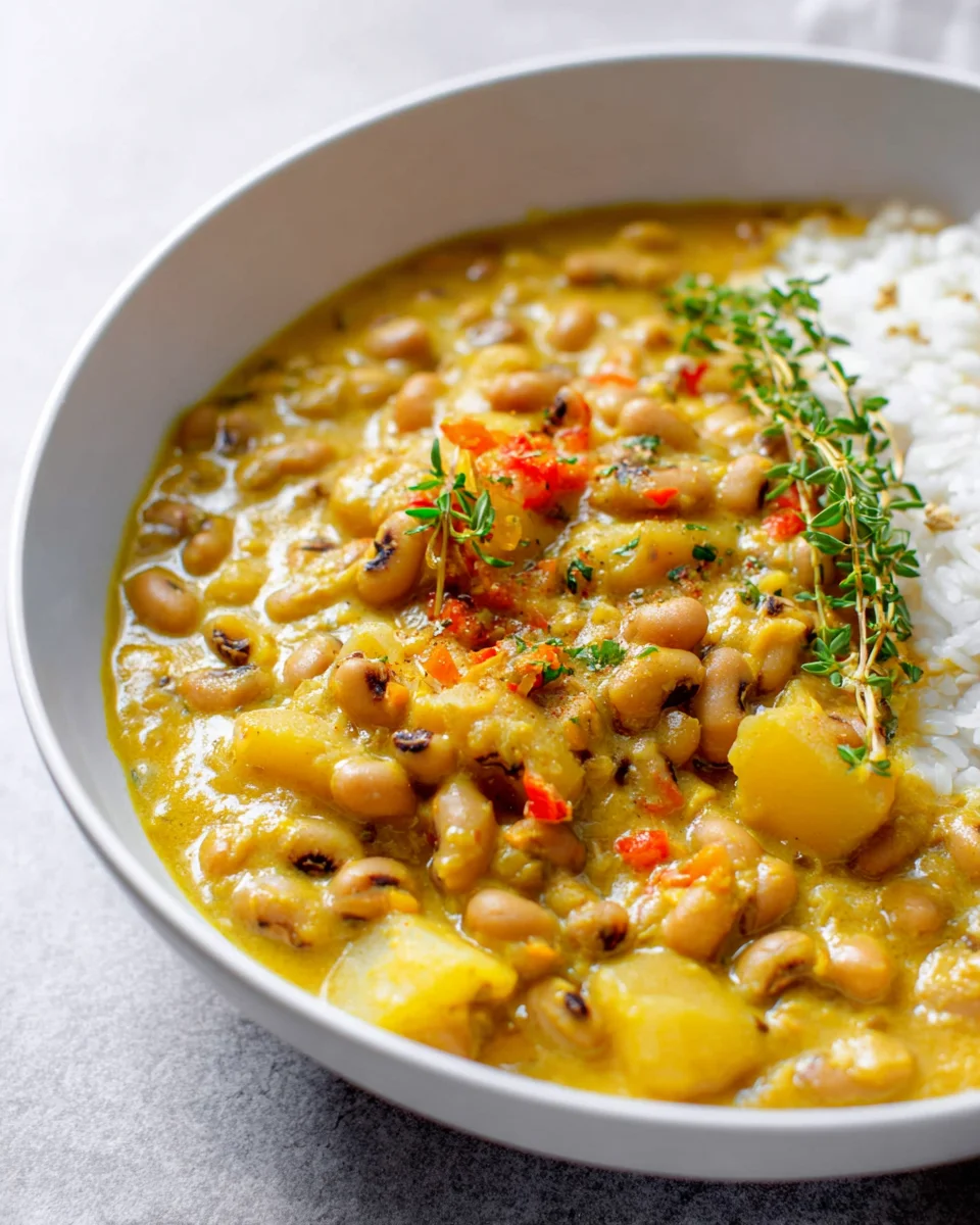 Spicy Jamaican Black Eyed Pea Curry | Vegan & Flavorful