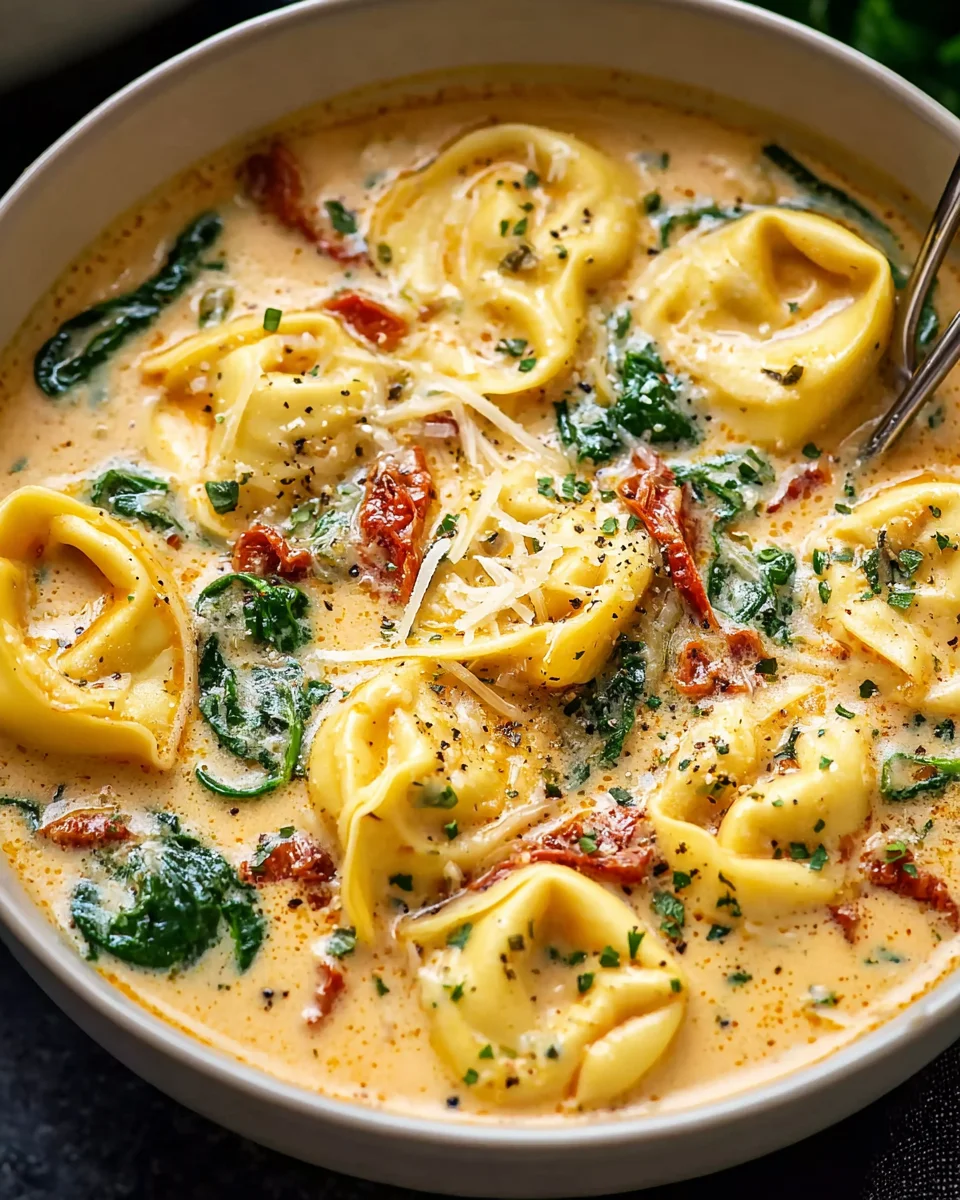 Creamy Tuscan Garlic Tortellini Soup: A Cozy Delight