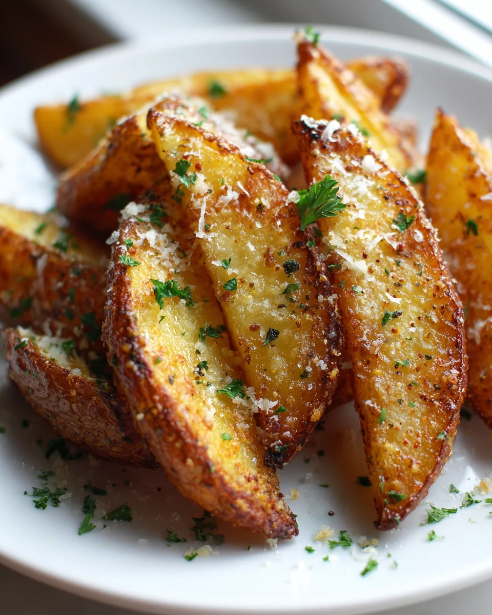 Crispy Baked Garlic Parmesan Potato Wedges Recipe Delight