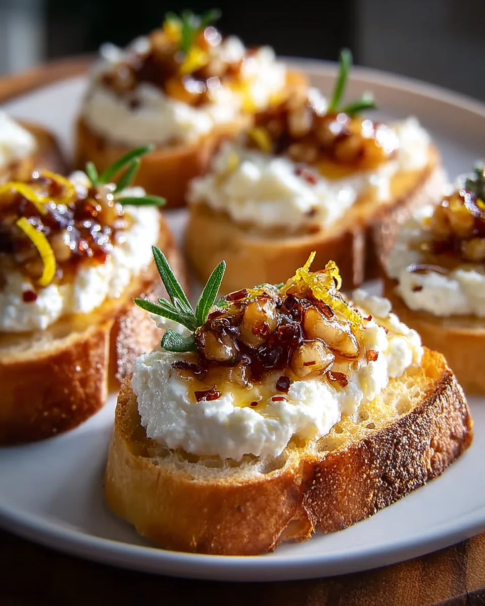 Delicious Whipped Feta Crostini with Hot Honey Recipe!