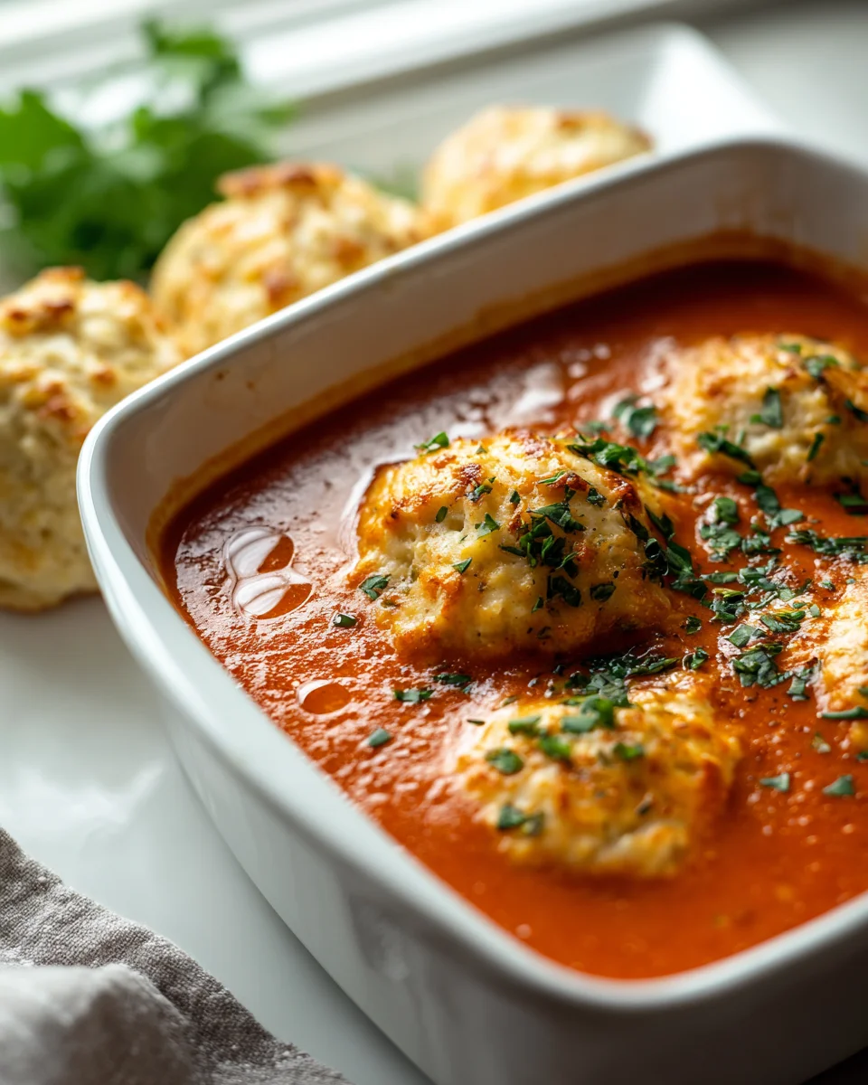 Best Tomato Soup & Cheddar Bay Dumplings Recipe