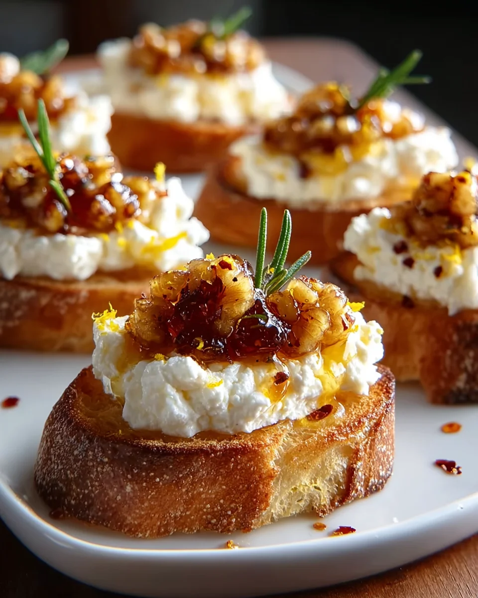 Delicious Whipped Feta Crostini with Hot Honey Recipe!