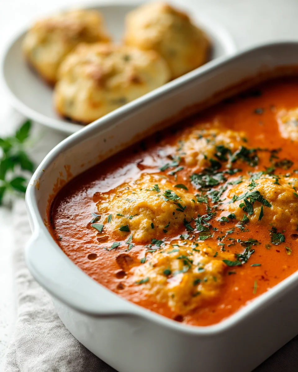 Best Tomato Soup & Cheddar Bay Dumplings Recipe