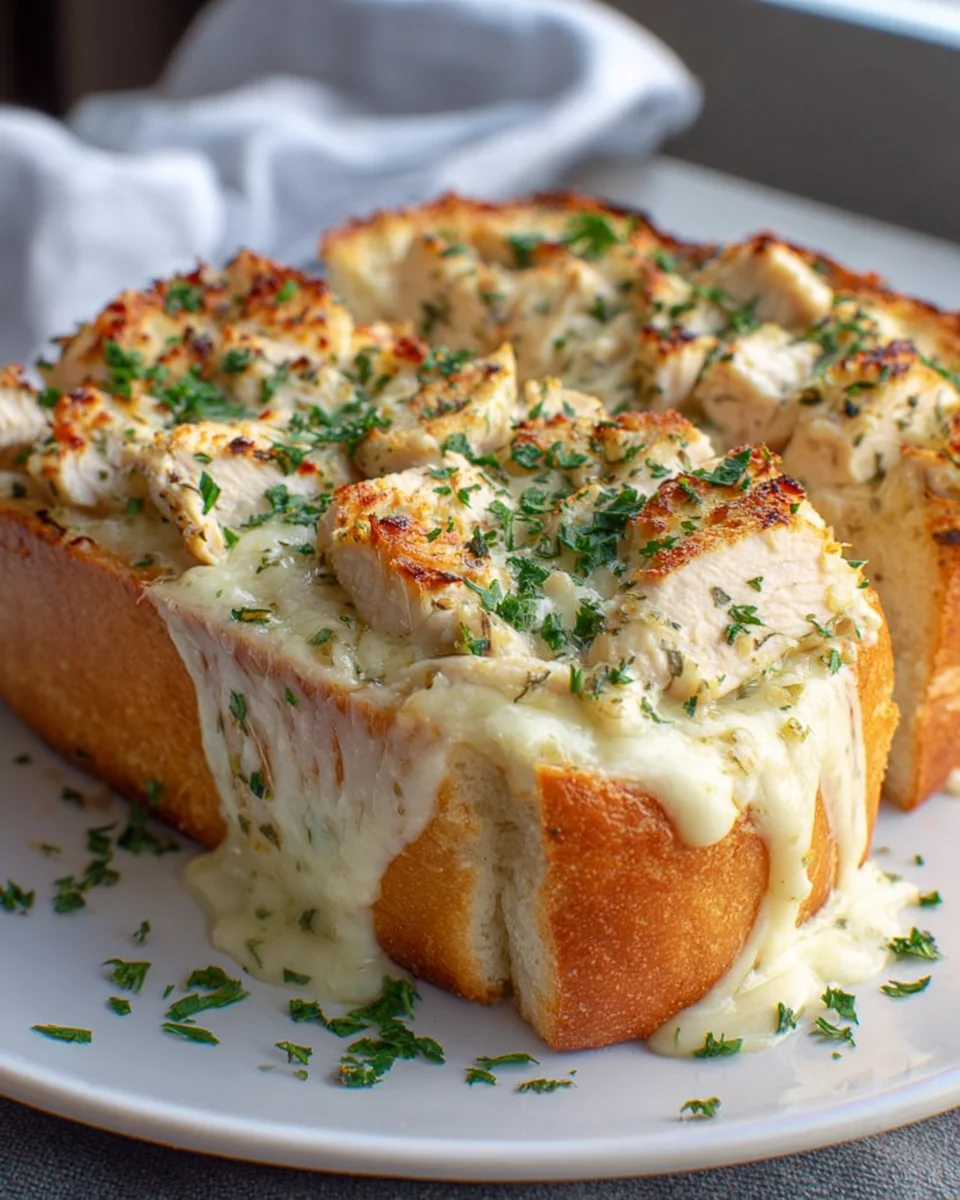 Irresistible Chicken Alfredo Garlic Bread - A Must-Try Recipe!