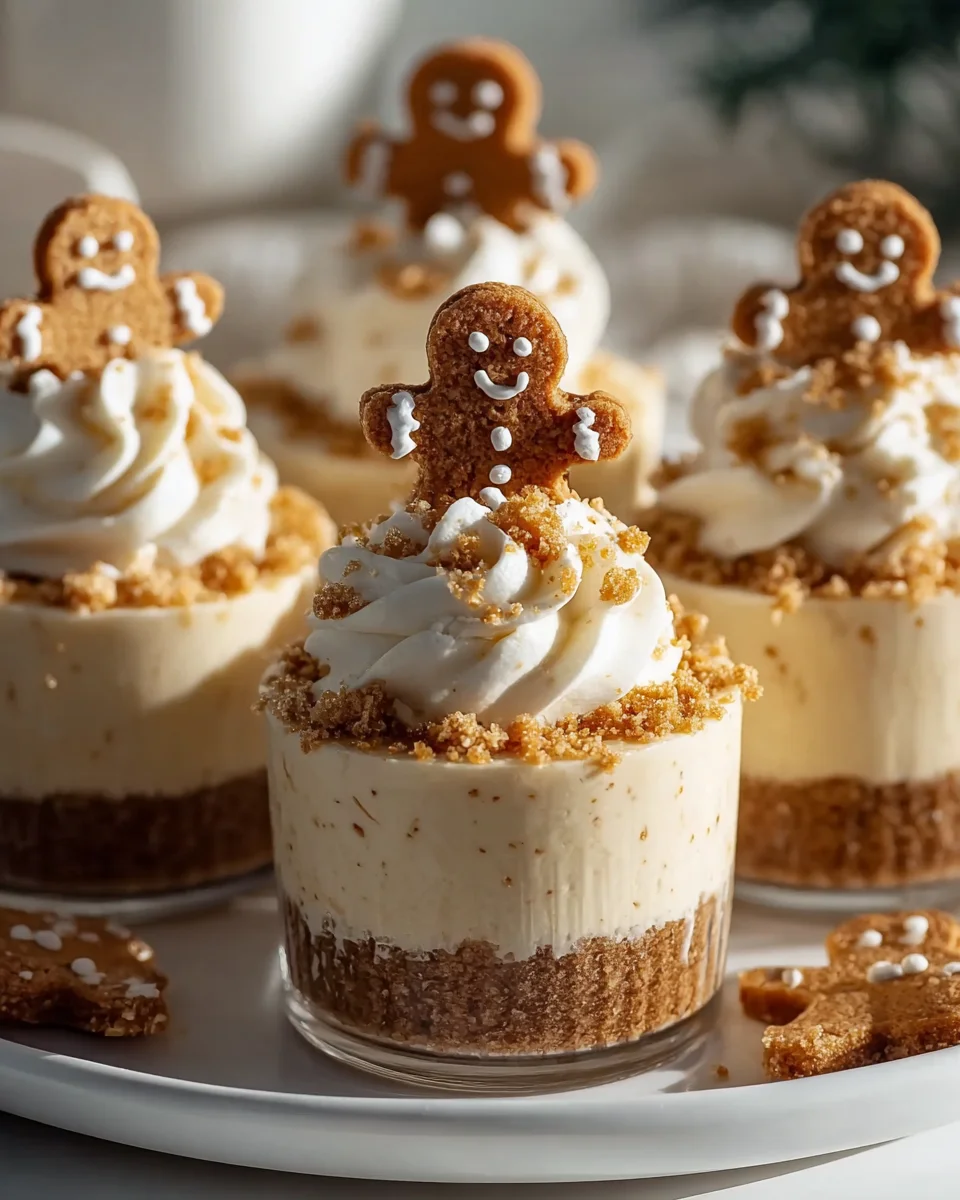 No Bake Gingerbread Cheesecake Cups - Easy Holiday Treats