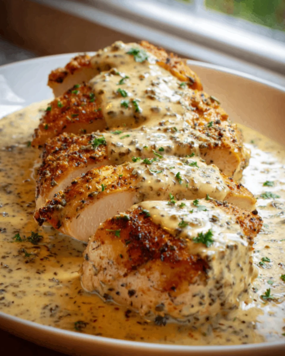 Baked Caesar Chicken with Creamy Parmesan Sauce Recipe