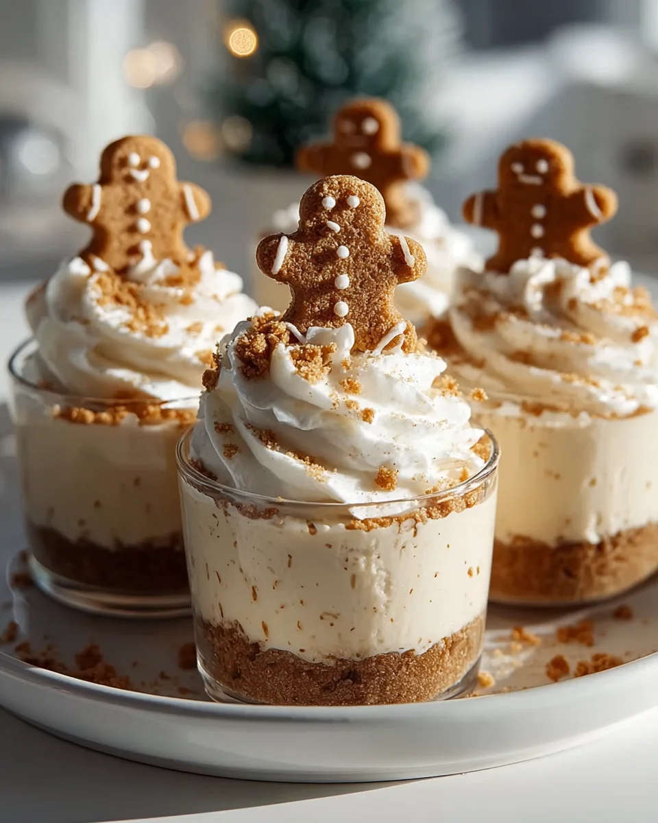 No Bake Gingerbread Cheesecake Cups - Easy Holiday Treats