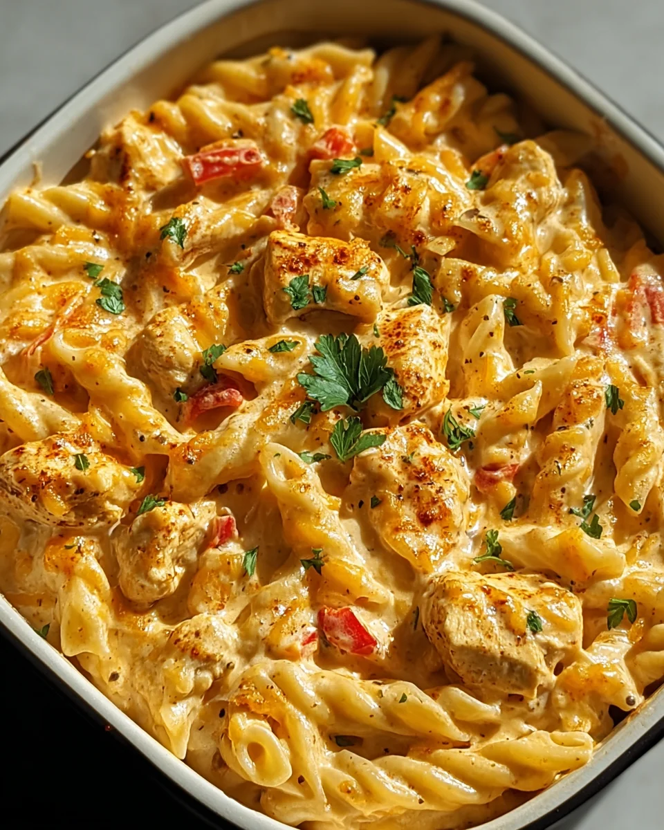 Cajun Cream Cheese Chicken Pasta Bake - Easy & Delicious!