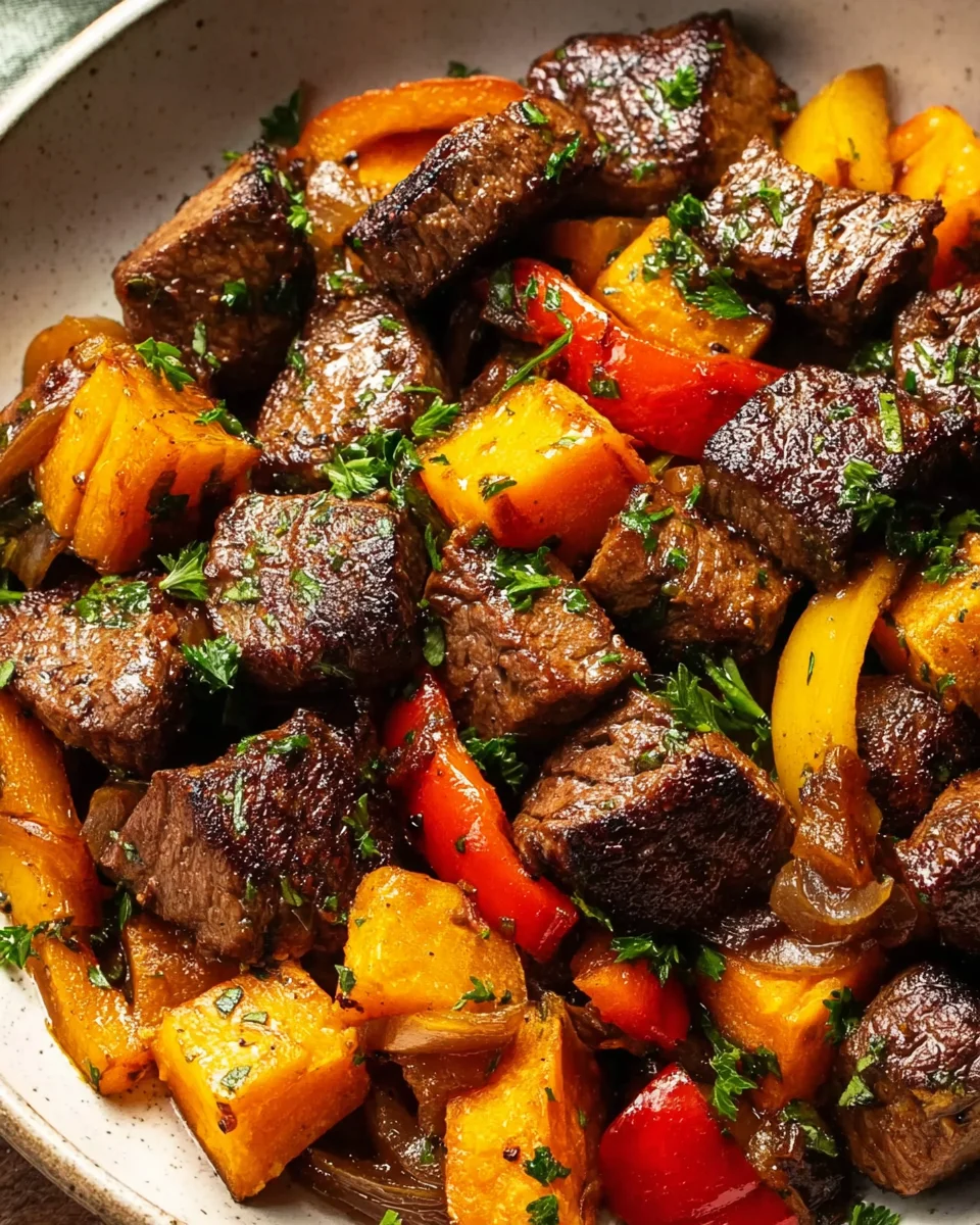 Steak Bites with Sweet Potatoes & Peppers: Ultimate Meal!
