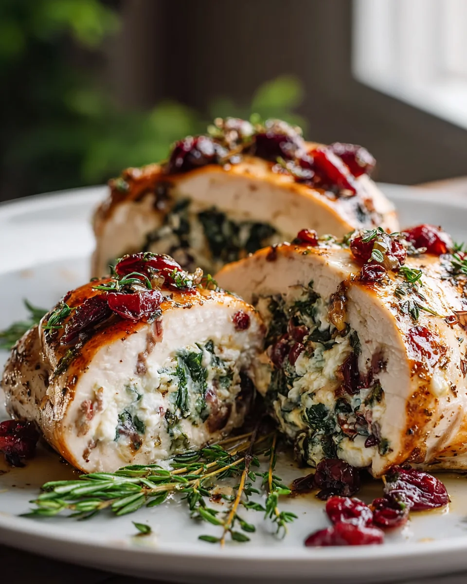 Delicious Spinach Cranberry Stuffed Chicken Breasts Recipe