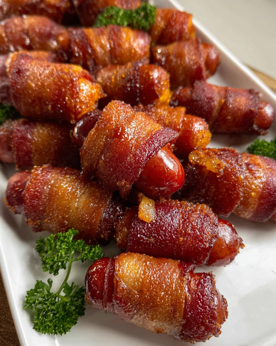 Easy Beef Bacon Wrapped Little Smokies for Parties!