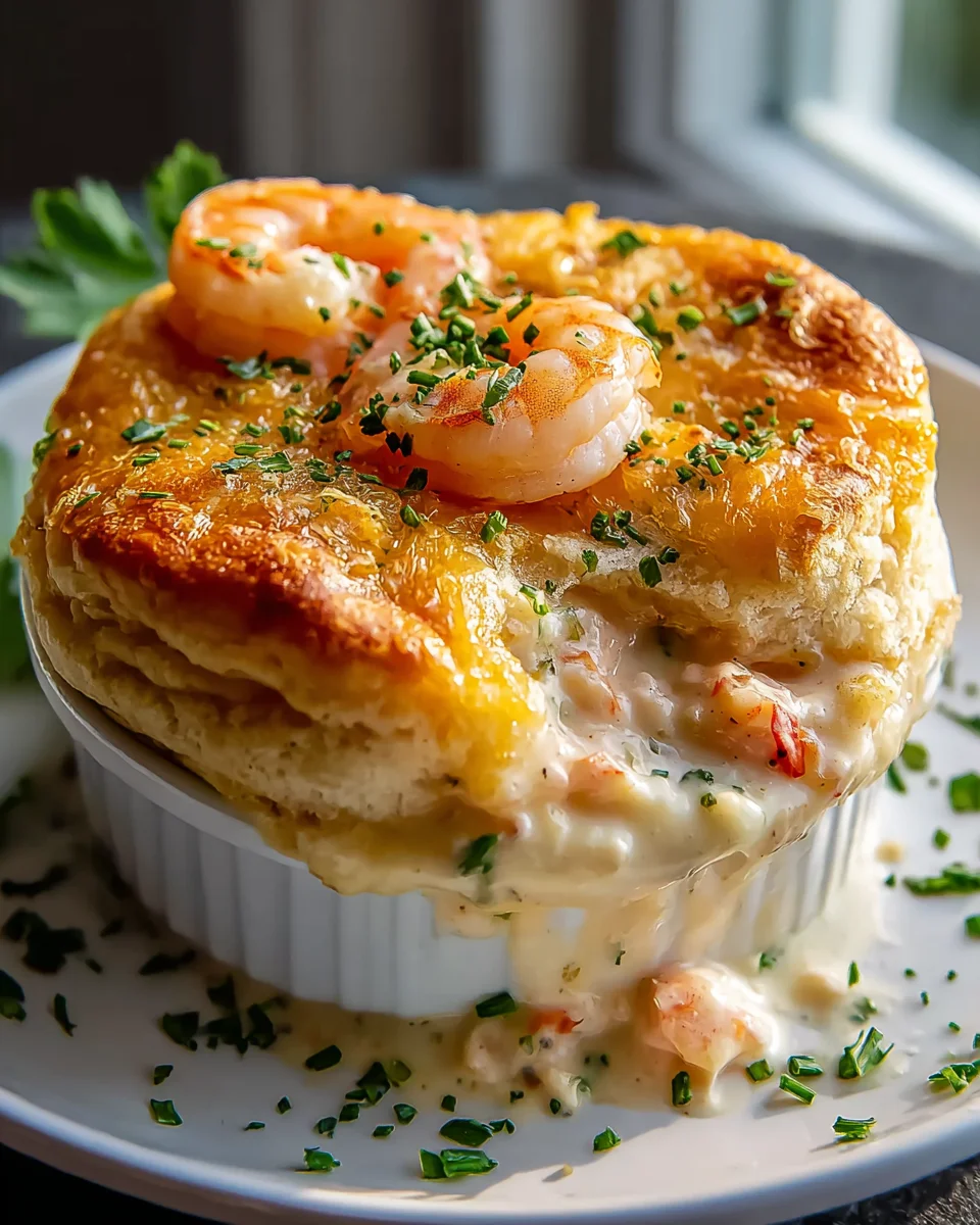 Savory Shrimp Lobster Cheddar Bay Biscuit Pot Pie Recipe