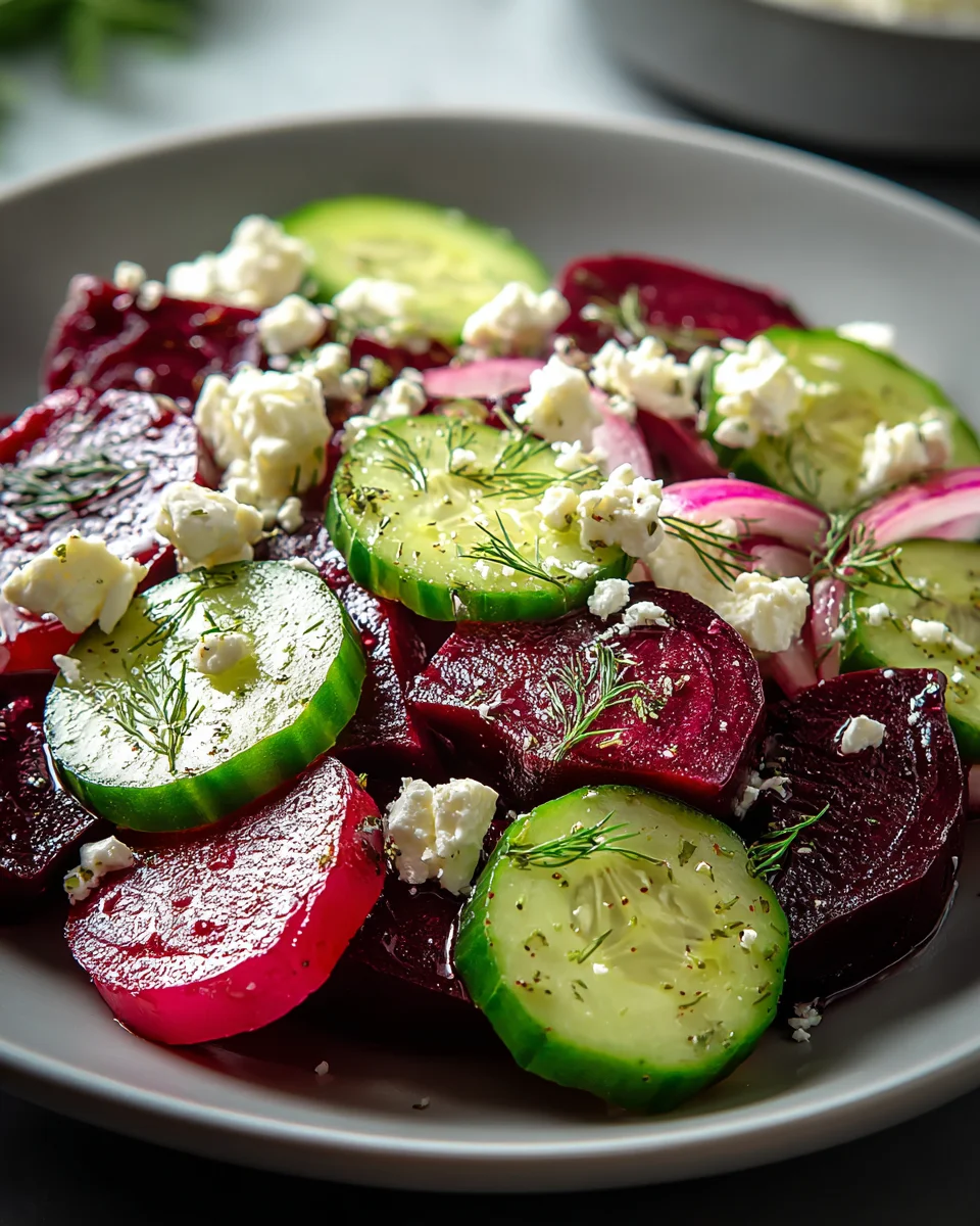 Delicious Beet Salad with Feta and Crunchy Cucumbers Recipe