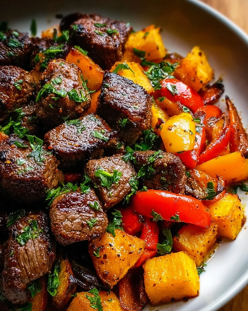 Steak Bites with Sweet Potatoes & Peppers: Ultimate Meal!