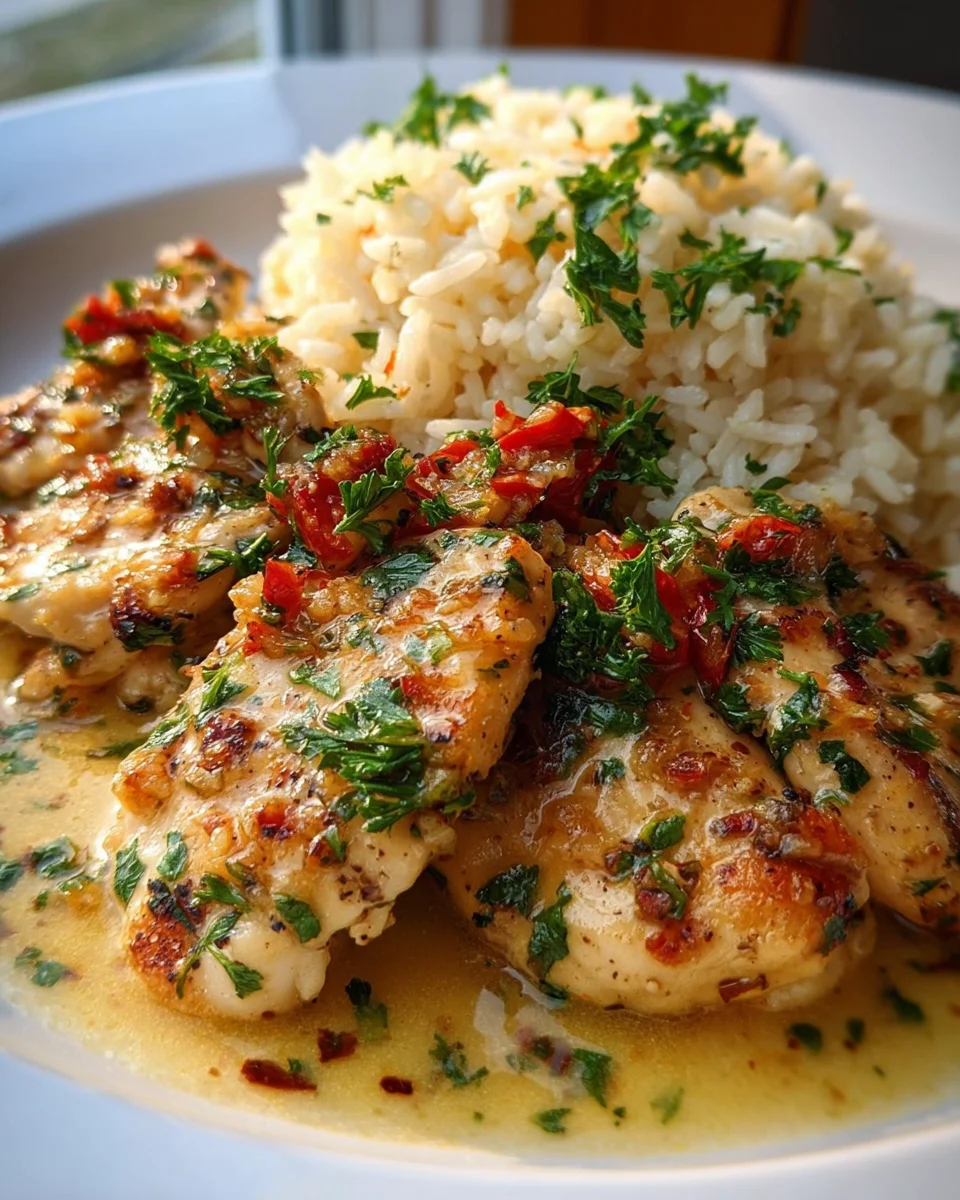 Delicious Chicken Scampi & Garlic Parmesan Rice Recipe