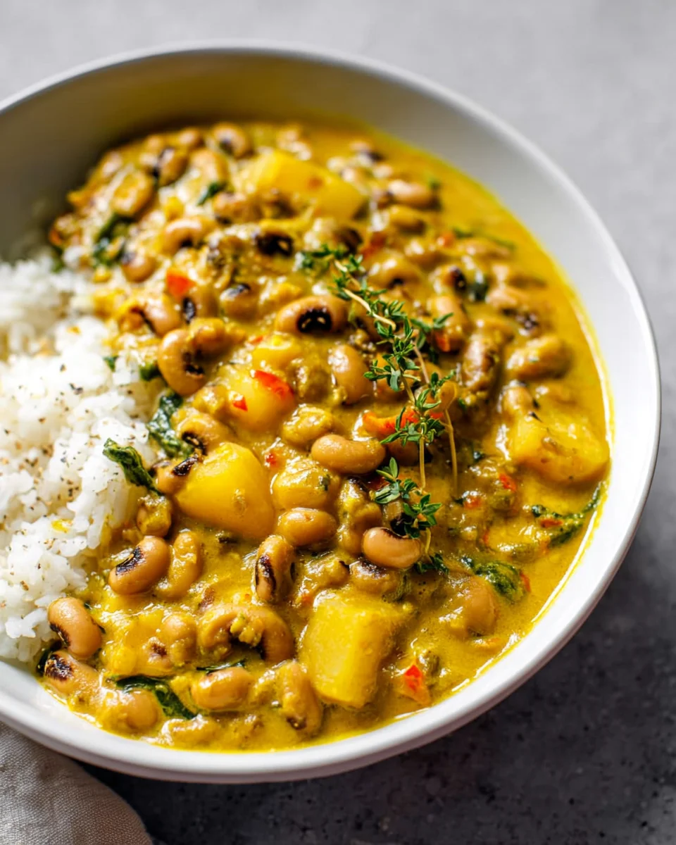 Spicy Jamaican Black Eyed Pea Curry | Vegan & Flavorful