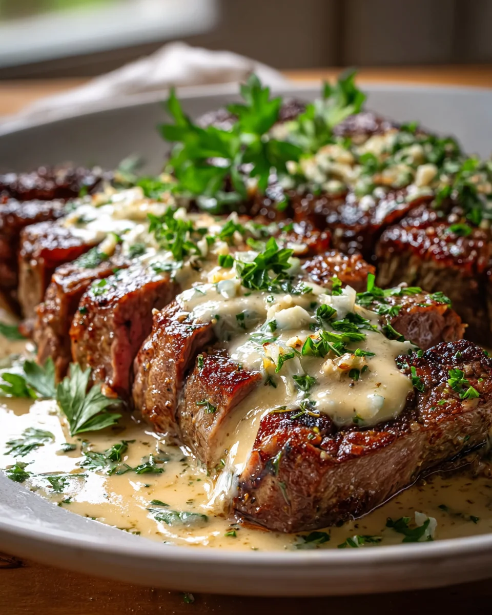 Garlic Butter Steak with Parmesan Cream Sauce Recipe Delight