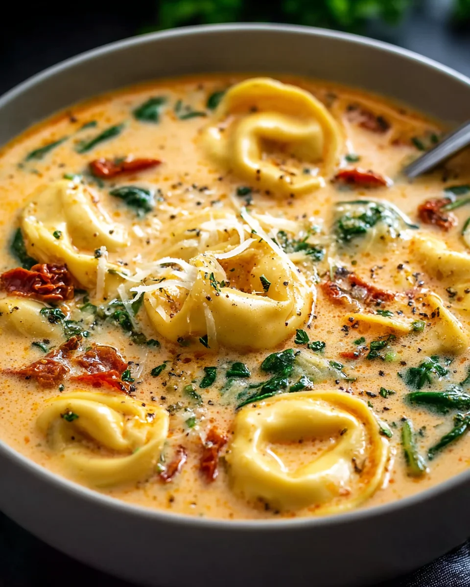 Creamy Tuscan Garlic Tortellini Soup: A Cozy Delight