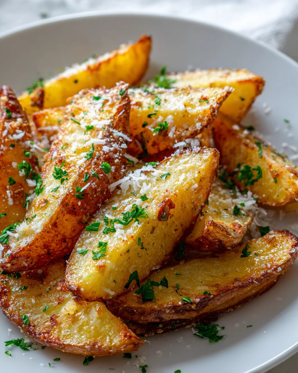 Crispy Baked Garlic Parmesan Potato Wedges Recipe Delight