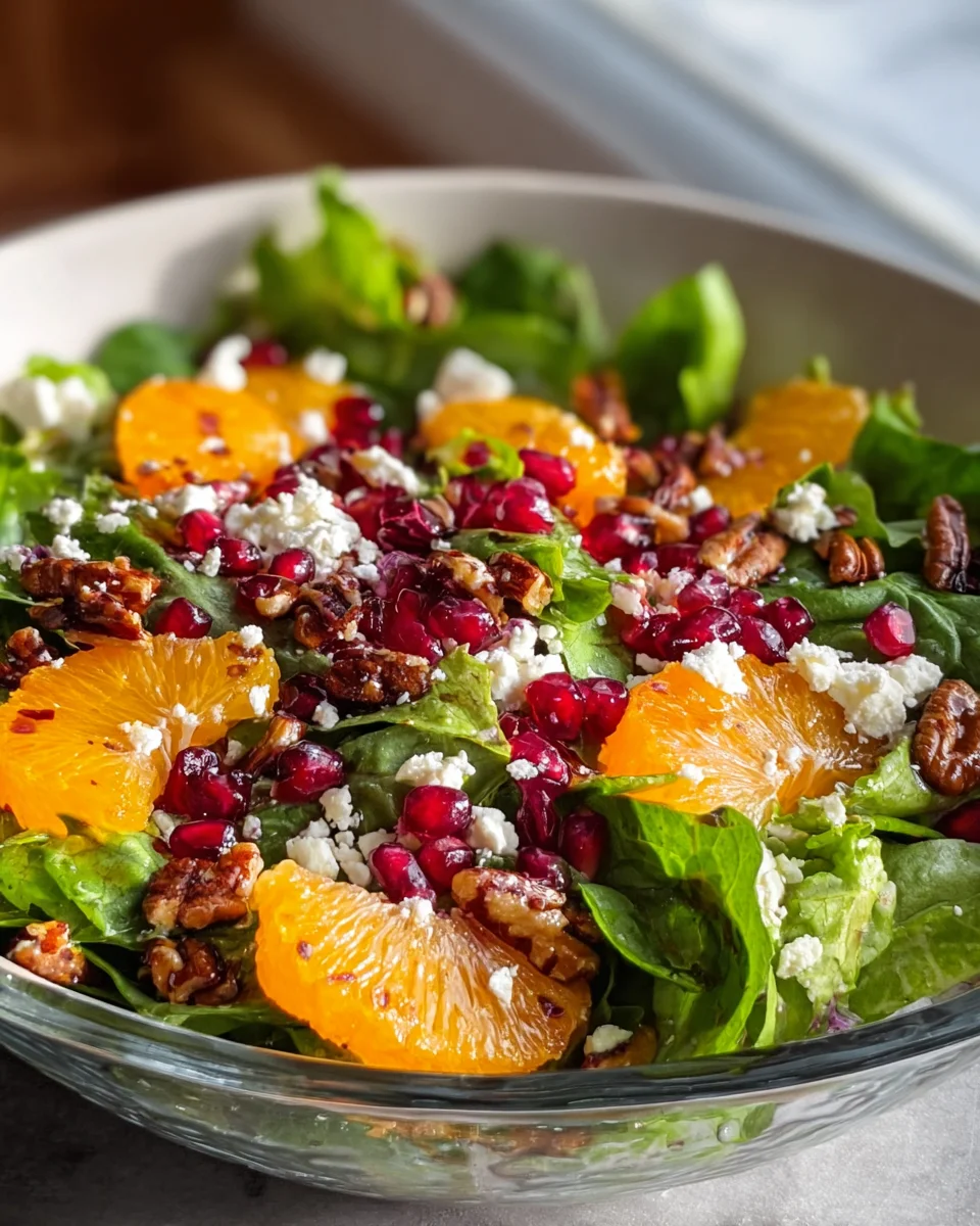 Festive Christmas Salad with Oranges, Pomegranate & Feta