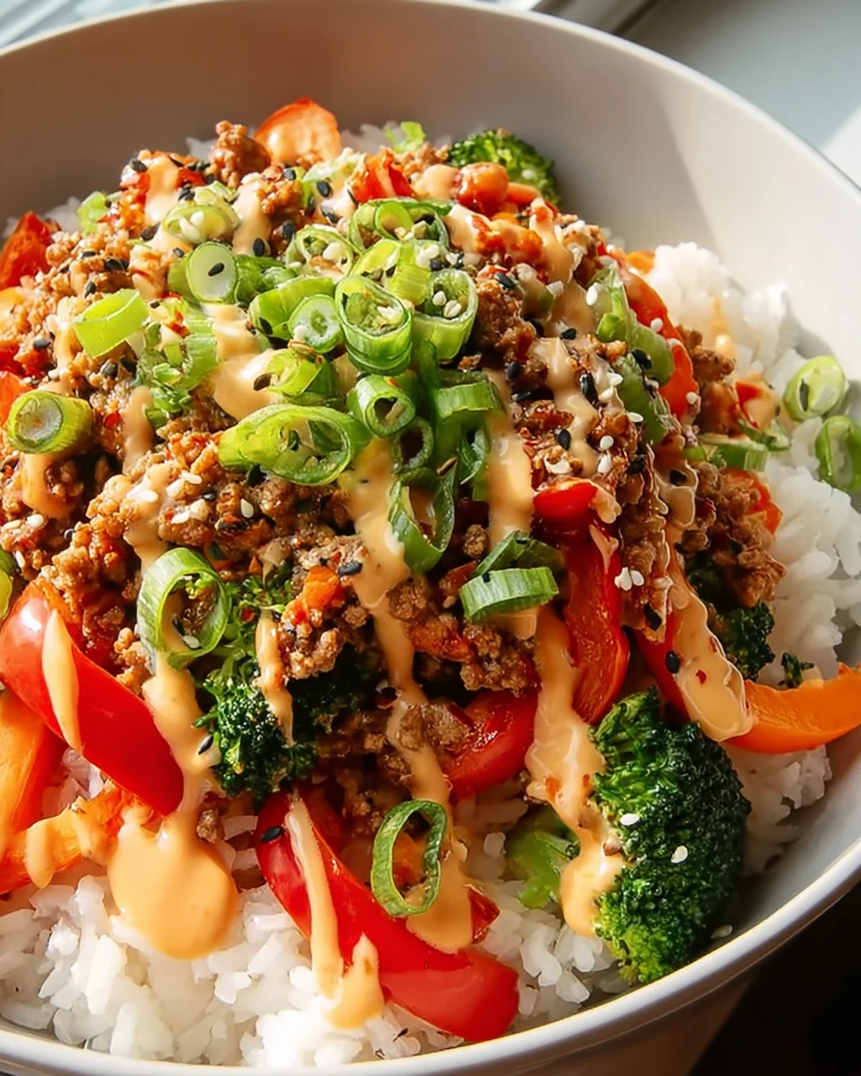 Bang Bang Ground Turkey Rice Bowls - Easy Weeknight Meal!