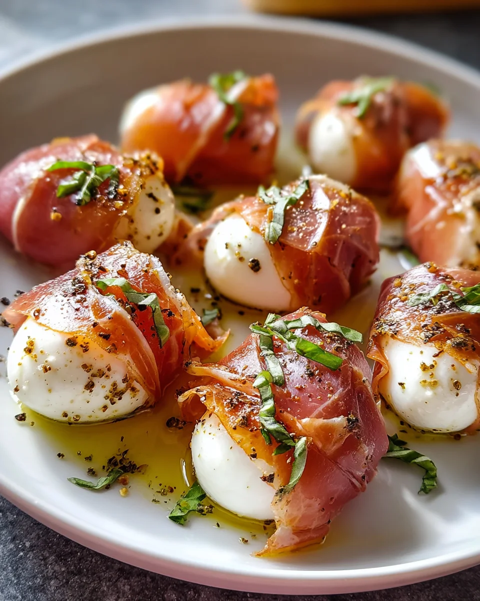 Delicious Beef Prosciutto Wrapped Mozzarella Bites Recipe