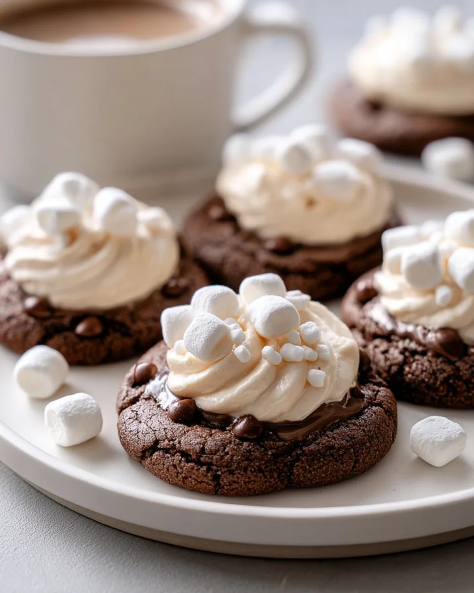 Hot Cocoa Cookies with Marshmallow Buttercream Delight!