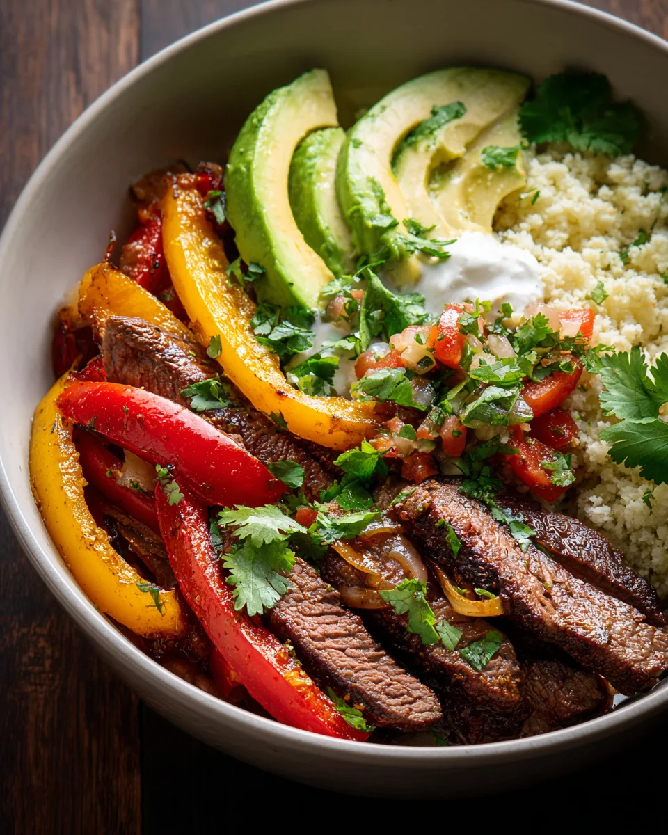 Low Carb Steak Fajita Bowl Recipe - Quick & Healthy