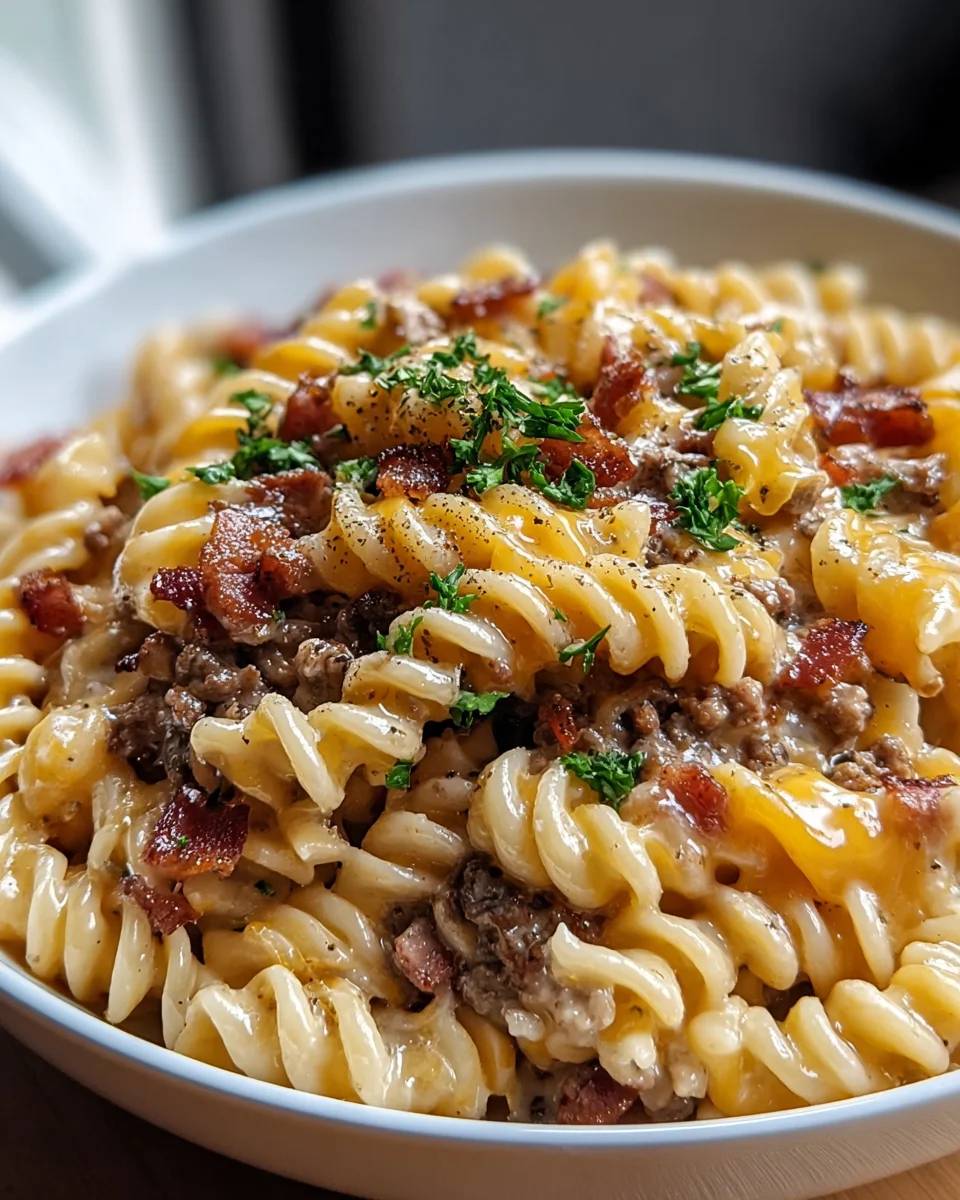 Loaded Beef Bacon Cheeseburger Pasta: A Comforting Delight
