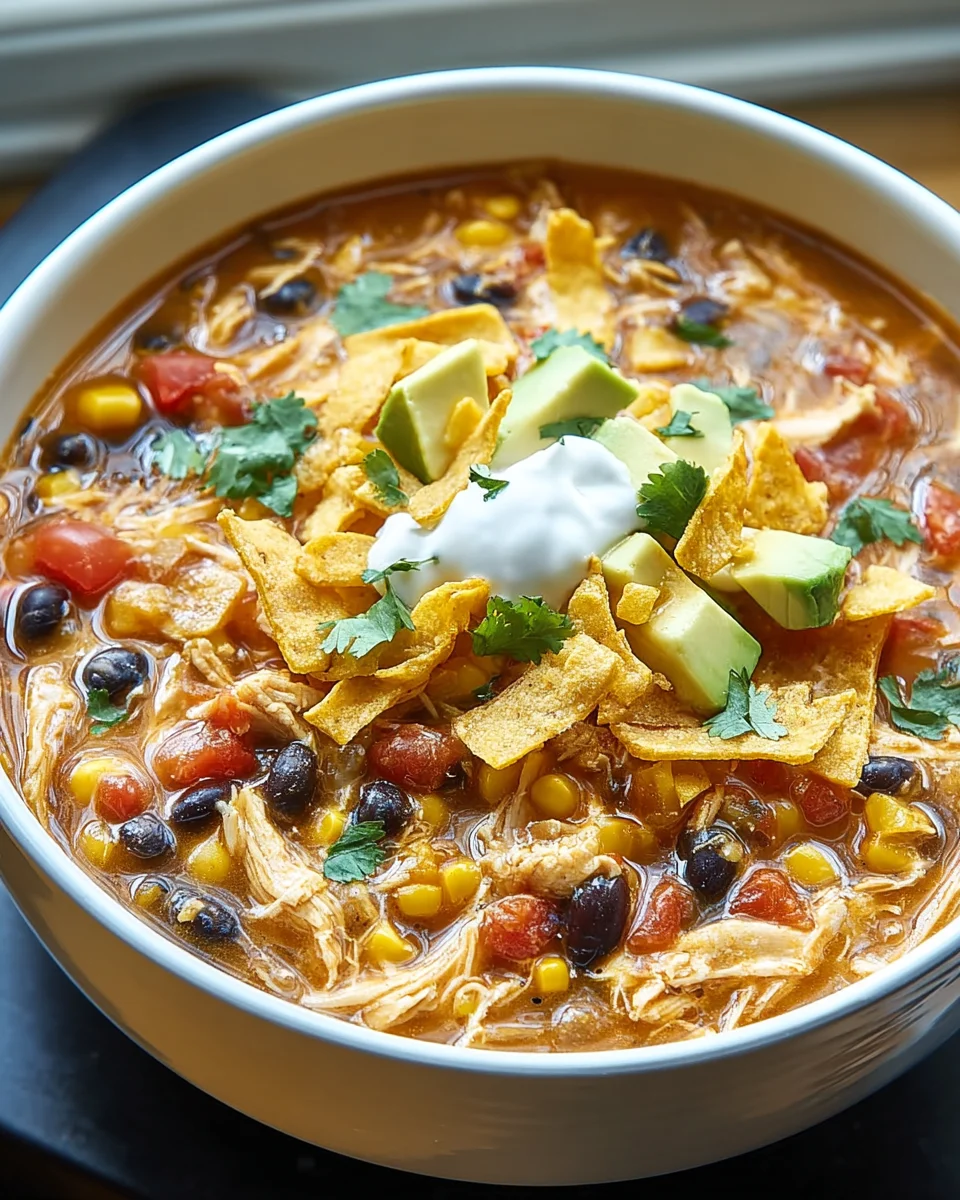 Hearty Crockpot Chicken Tortilla Soup – Quick & Easy Meal