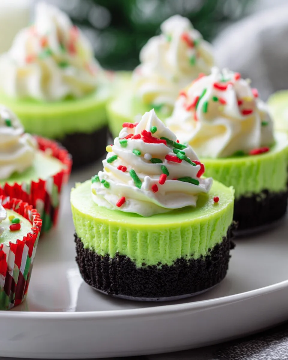 Festive Grinch Mini Cheesecakes Recipe for Holiday Fun