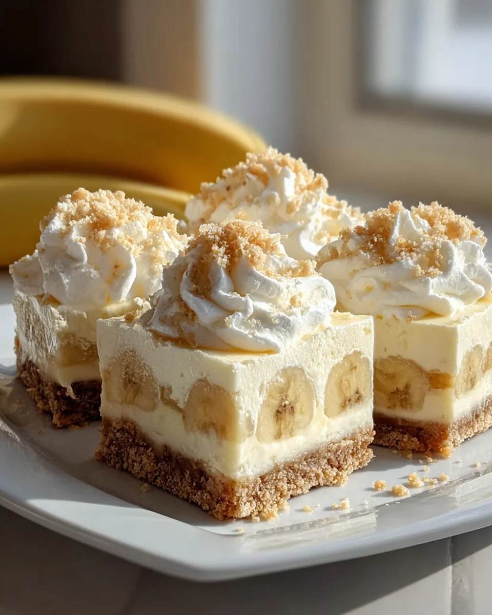 Banana Pudding Cheesecake Squares: Easy No-Bake Delight