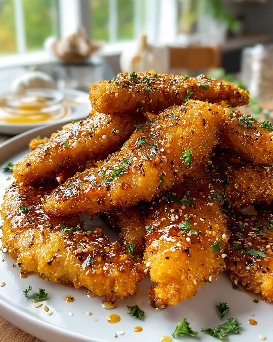 Crispy Air Fryer Honey Butter Garlic Chicken Tenders Recipe