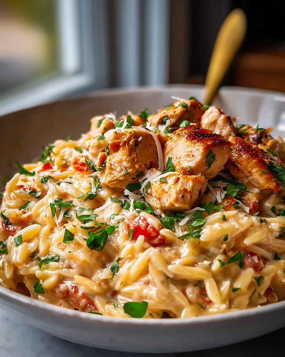Flavorful One Pot Cajun Chicken Alfredo Orzo Recipe