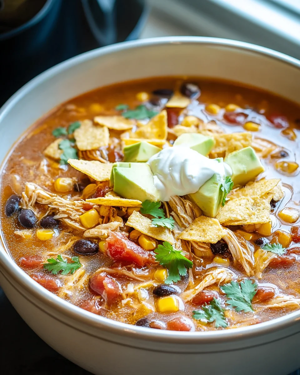 Hearty Crockpot Chicken Tortilla Soup – Quick & Easy Meal