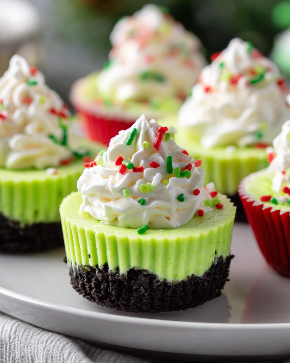 Festive Grinch Mini Cheesecakes Recipe for Holiday Fun