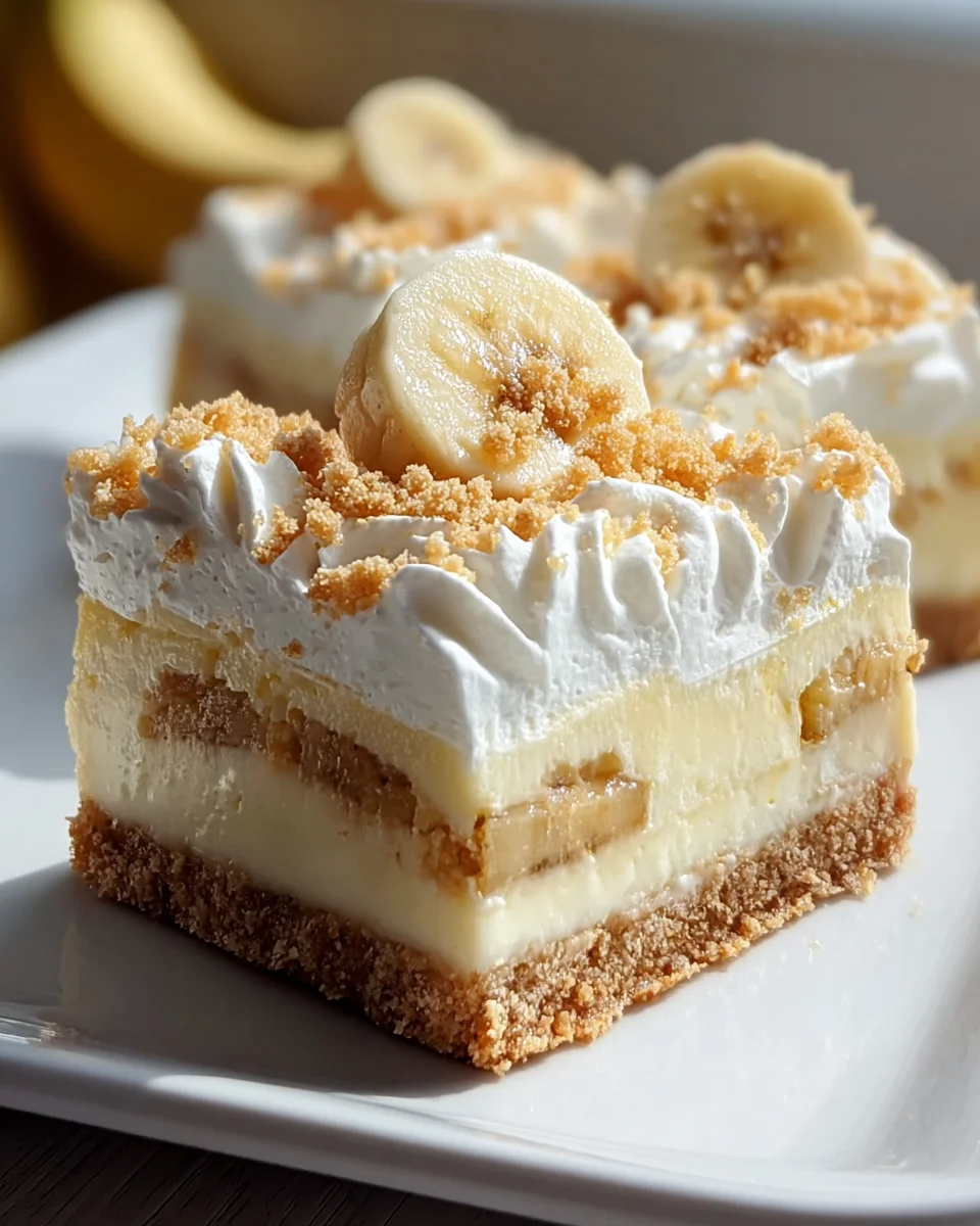 Banana Pudding Cheesecake Squares: Easy No-Bake Delight