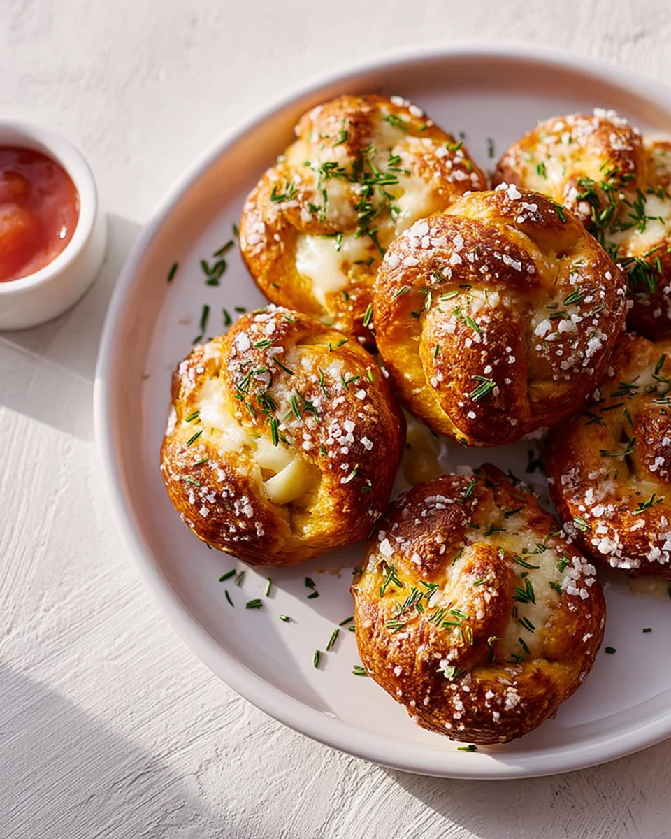 Mozzarella Stuffed Rosemary Parmesan Soft Pretzels Recipe