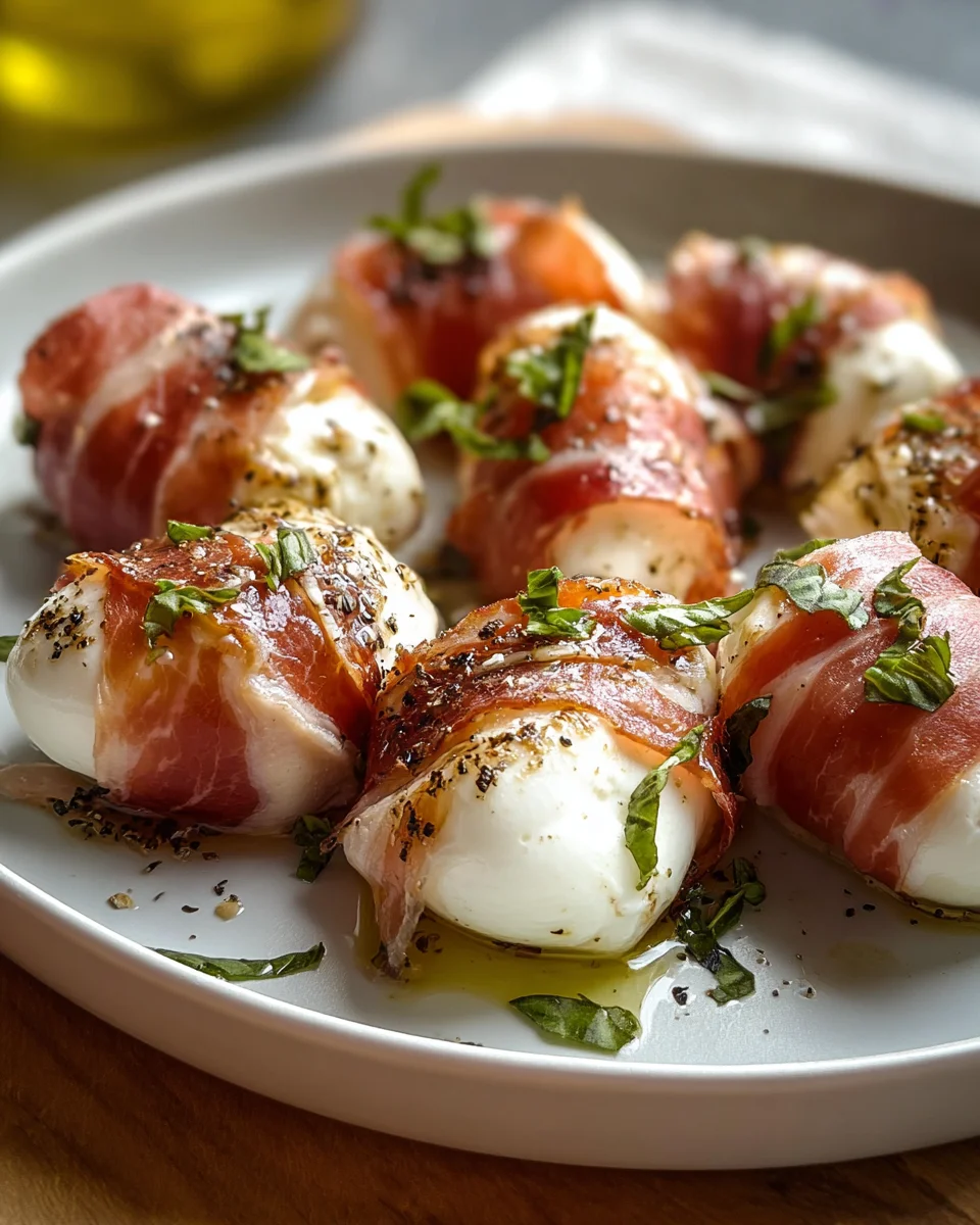 Delicious Beef Prosciutto Wrapped Mozzarella Bites Recipe
