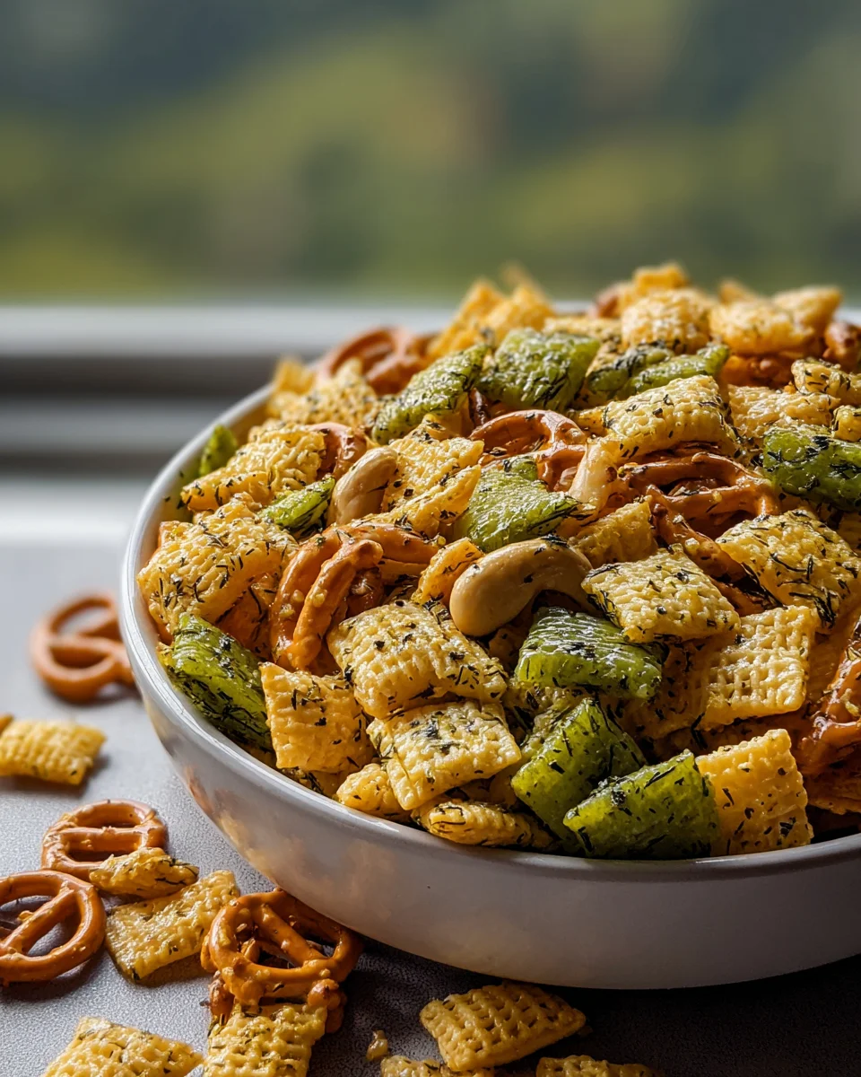 Tangy Dill Pickle Chex Mix Recipe – Perfect Party Snack!