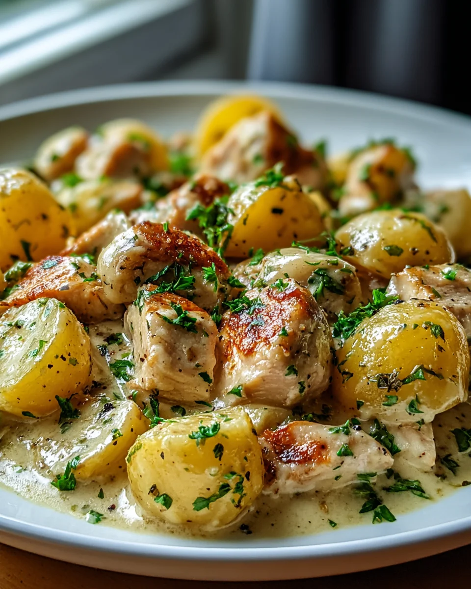 Delicious Garlic Parmesan Crockpot Chicken & Potatoes